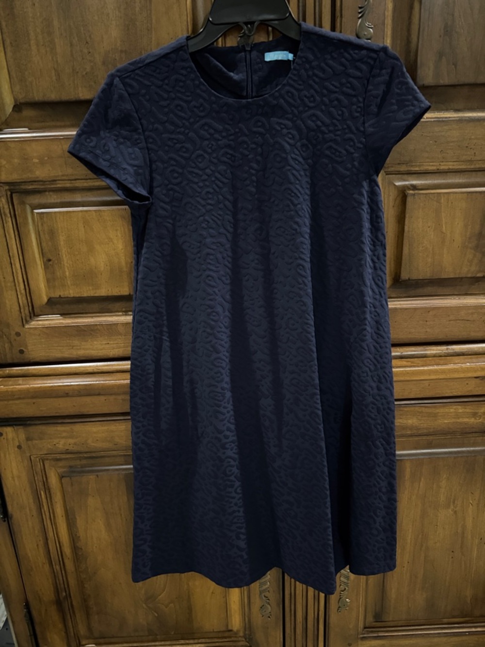 J. McLaughlin Dark Navy Textured Short-Sleeve Dress - NWT - XS